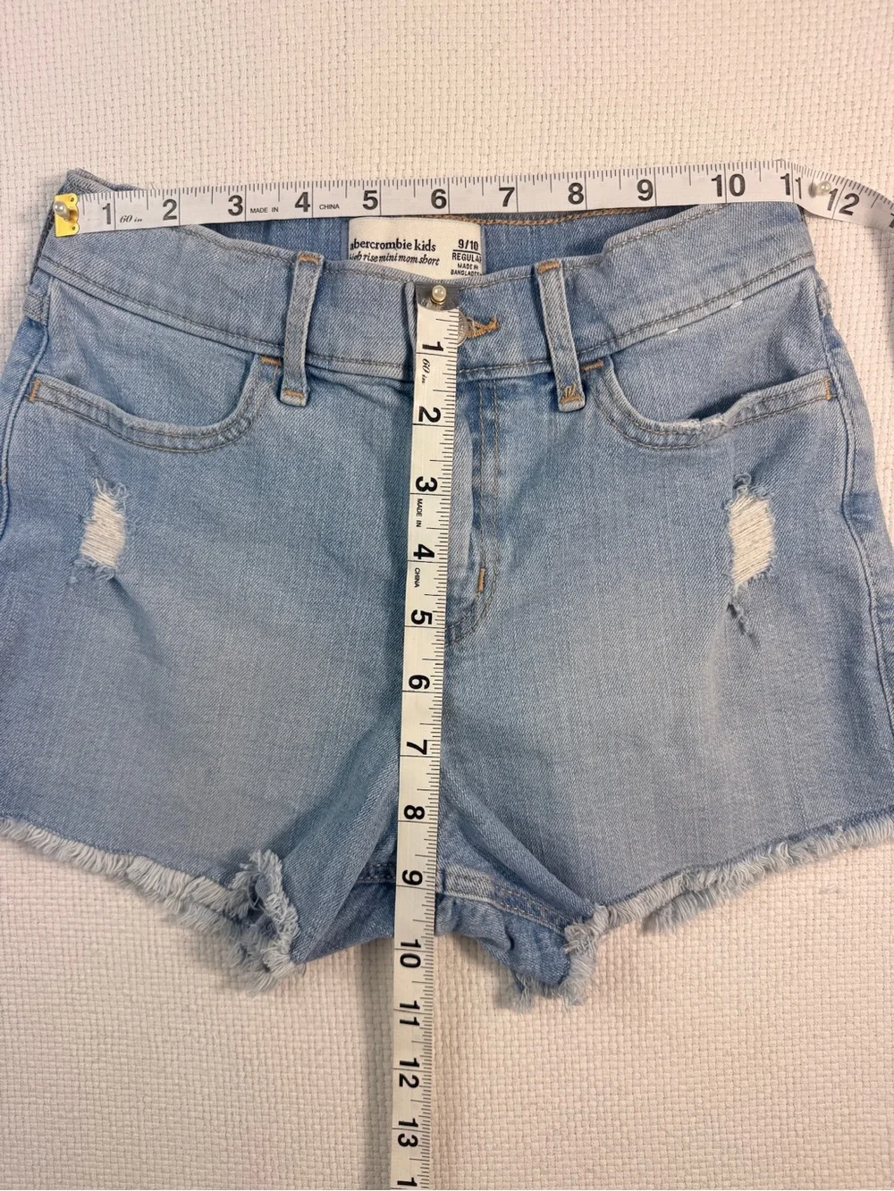 abercrombie kids Light Blue Distressed Denim Shorts